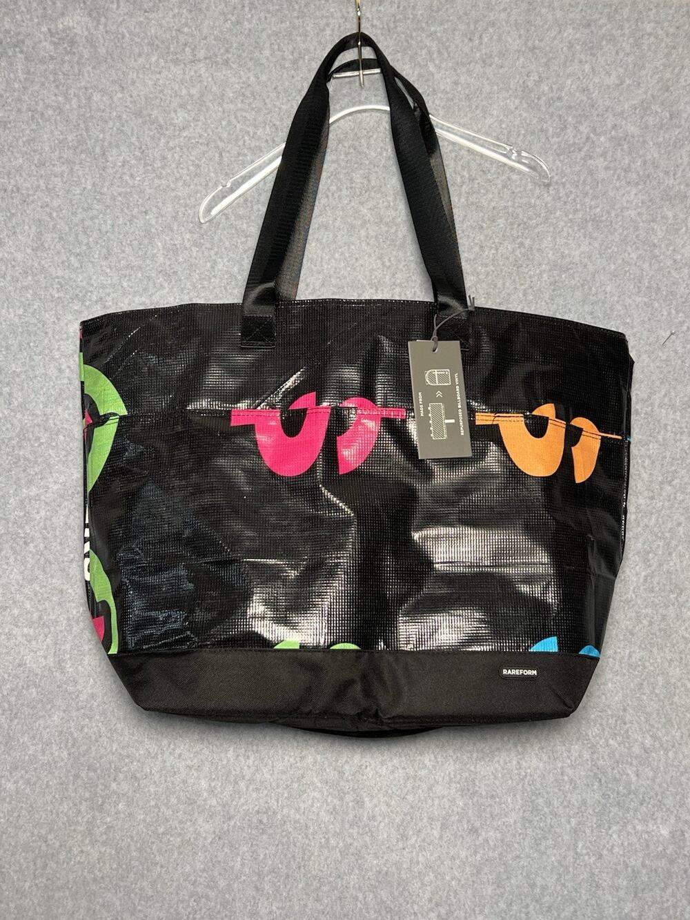 RAREFORM Hudson Tote Bag 64L Repurposed Billboard Vinyl Black Multicolor NWT